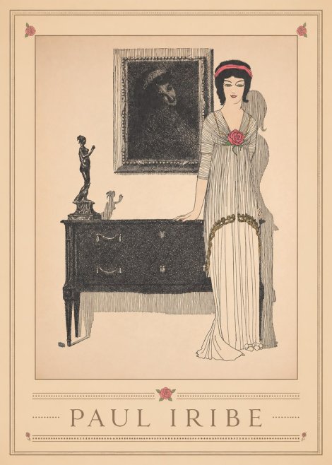 Paul Iribe Woman with Rose No1 - Plakát