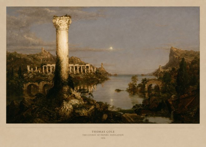 Thomas Cole The Course of Empire: Desolation No5 - Plakát