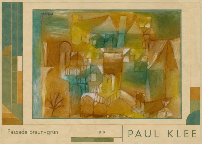 Paul Klee Fassade Braun-grün No1 - Plakát