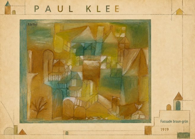 Paul Klee Fassade Braun-grün No3 - Plakát