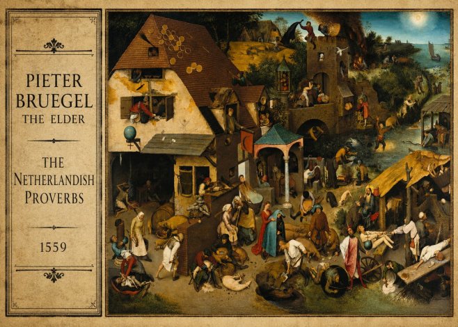 Pieter Bruegel The Netherlandish Proverbs I No2 - Plakát