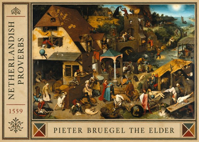 Pieter Bruegel The Netherlandish Proverbs I No4 - Plakát