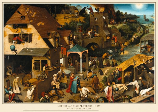 Pieter Bruegel The Netherlandish Proverbs I No6 - Plakát