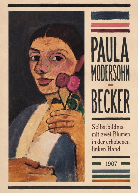 Paula Modersohn-Becker Selbstbildnis Mit Zwei Blumen in Der Erhobenen Linken Hand No4 - Plakát