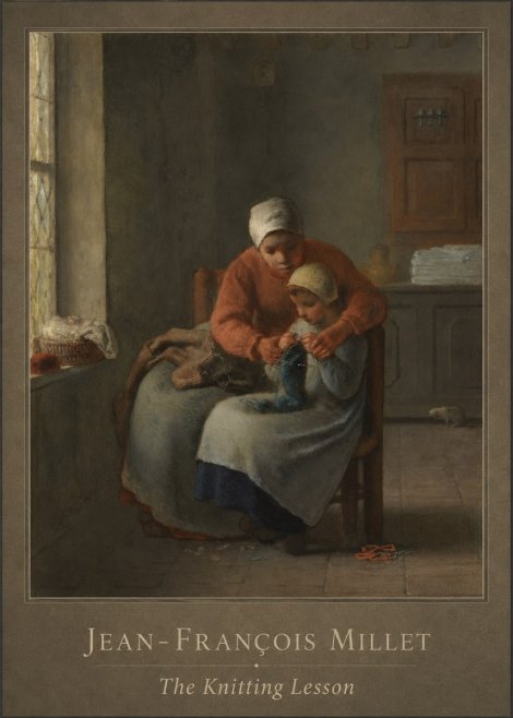 Jean-François Millet The Knitting Lesson II No1 - Plakát