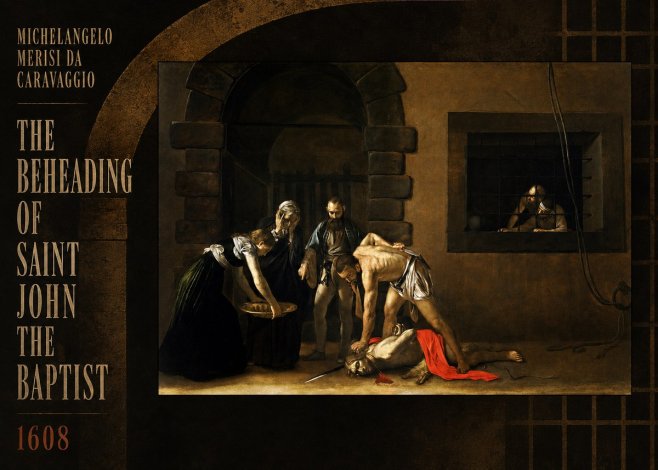 Michelangelo Merisi da Caravaggio The Beheading of Saint John the Baptist No2 - Plakát