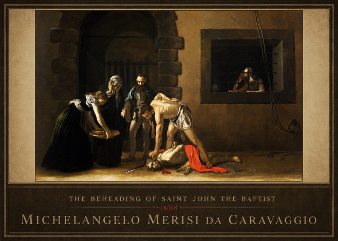 Michelangelo Merisi da Caravaggio The Beheading of Saint John the Baptist No6 - Plakát