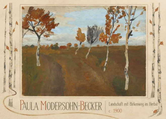 Paula Modersohn-Becker Landschaft Mit Birkenweg Im Herbst No3 - Plakát