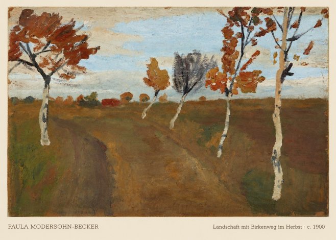 Paula Modersohn-Becker Landschaft Mit Birkenweg Im Herbst No6 - Plakát
