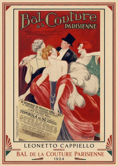 Leonetto Cappiello Bal De La Couture Parisienne No1 - Plakát