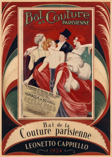 Leonetto Cappiello Bal De La Couture Parisienne No3 - Plakát