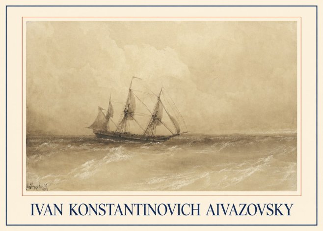 Ivan Konstantinovich Aivazovsky Sailing Ship, 1843 No1 - Plakát