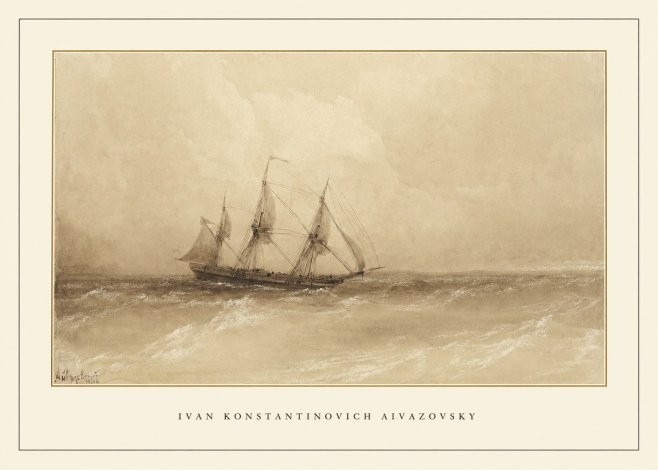 Ivan Konstantinovich Aivazovsky Sailing Ship, 1843 No4 - Plakát