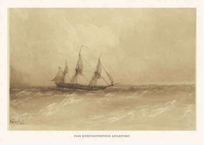 Ivan Konstantinovich Aivazovsky Sailing Ship, 1843 No6 - Plakát