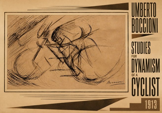 Umberto Boccioni Studies for Dynamism of a Cyclist No5 - Plakát