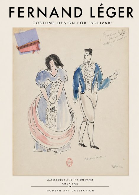 Fernand Léger Costume Design for 'Bolivar' No3 - Plakát