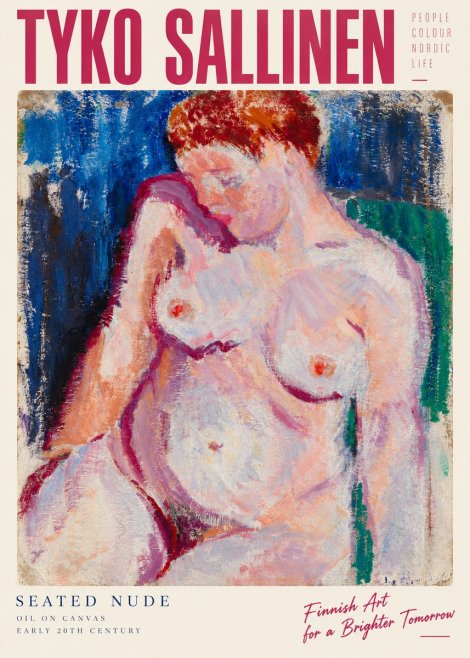 Tyko Sallinen Seated Nude No3 - Plakát