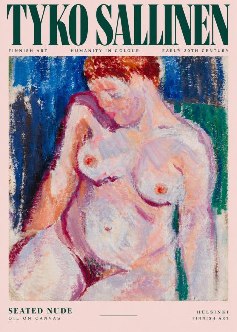Tyko Sallinen Seated Nude No5 - Plakát