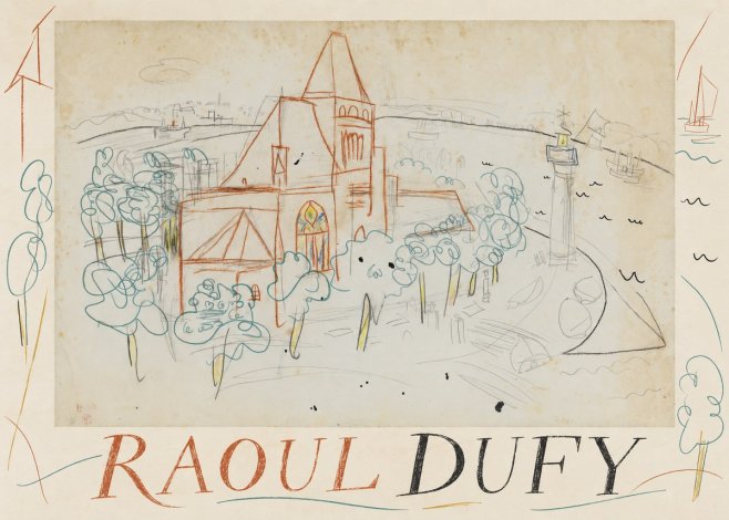 Raoul Dufy Coastal Church and Lighthouse No2 - Plakát