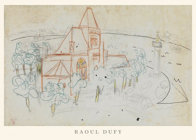 Raoul Dufy Coastal Church and Lighthouse No6 - Plakát