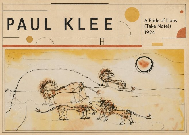 Paul Klee A Pride of Lions (Take Note!) No3 - Plakát