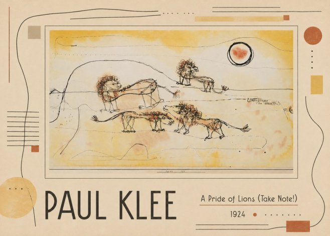 Paul Klee A Pride of Lions (Take Note!) No5 - Plakát
