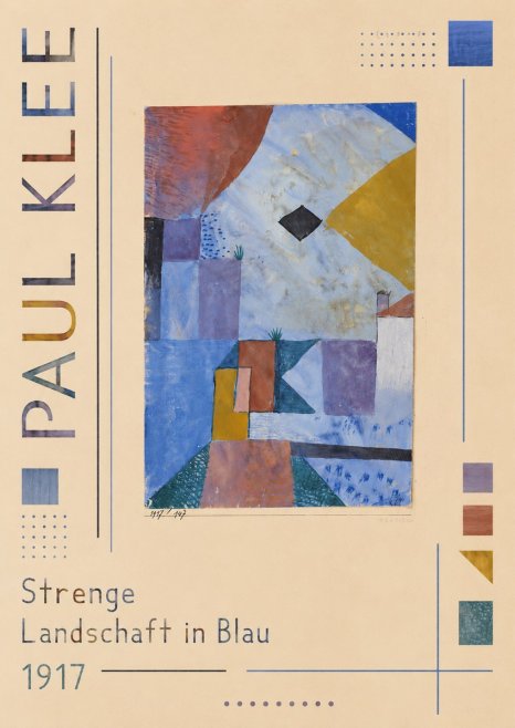 Paul Klee Strenge Landschaft in Blau No3 - Plakát