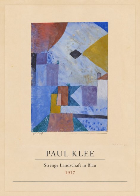 Paul Klee Strenge Landschaft in Blau No4 - Plakát