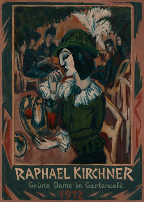 Raphael Kirchner Grüne Dame Im Gartencafé No1 - Plakát