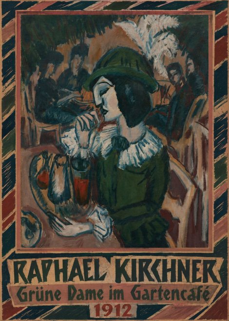 Raphael Kirchner Grüne Dame Im Gartencafé No5 - Plakát
