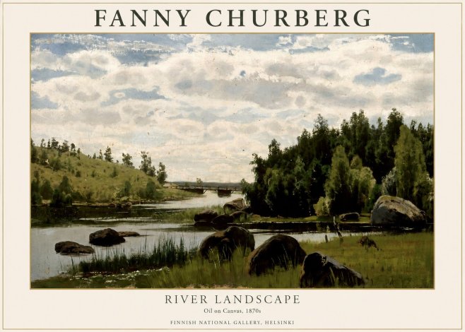 Fanny Churberg River Landscape No1 - Plakát