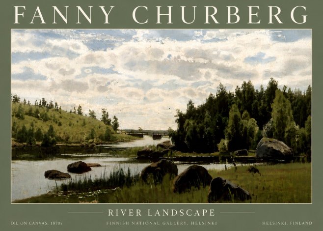 Fanny Churberg River Landscape No4 - Plakát