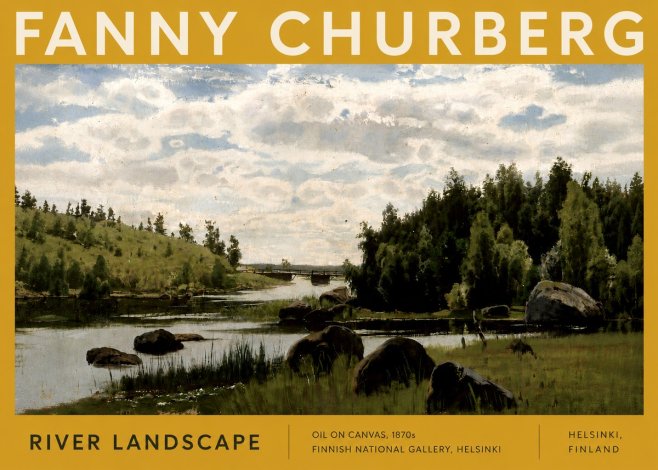 Fanny Churberg River Landscape No5 - Plakát