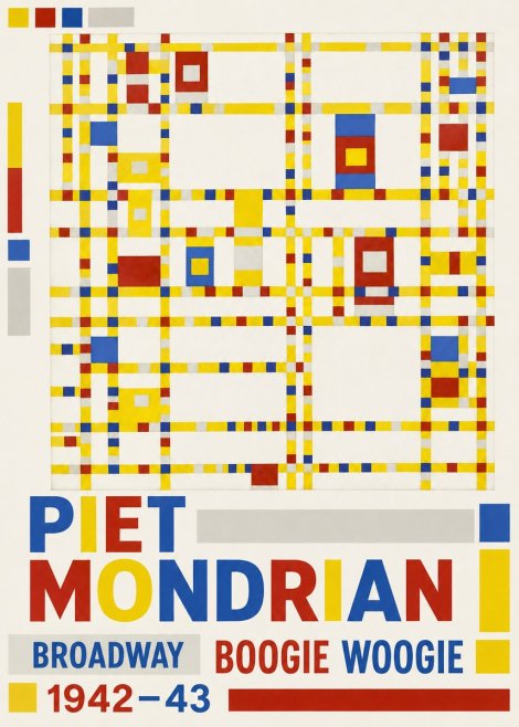 Piet Mondrian Broadway Boogie Woogie No5 - Plakát