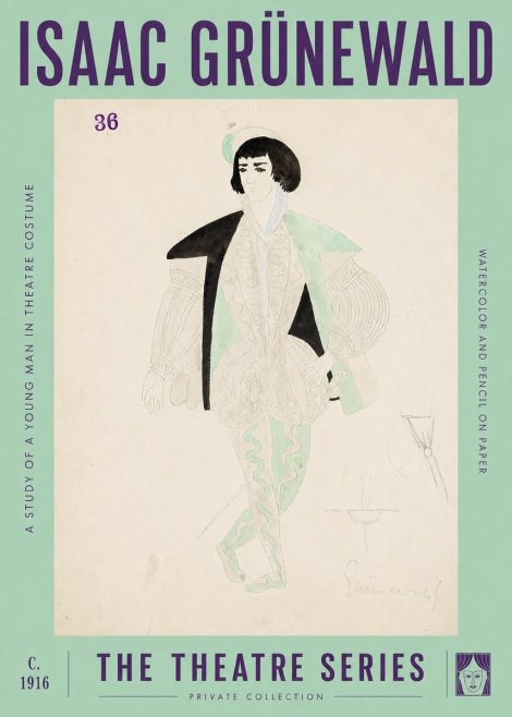 Isaac Grünewald A Study of a Young Man in Theatre Costume No2 - Plakát