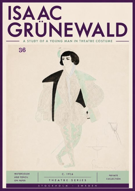 Isaac Grünewald A Study of a Young Man in Theatre Costume No4 - Plakát