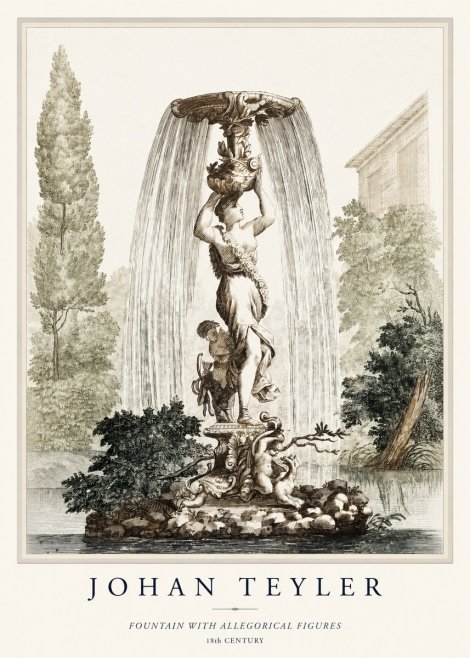 Johan Teyler Fountain with Allegorical Figures No1 - Plakát
