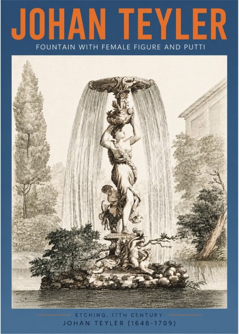Johan Teyler Fountain with Allegorical Figures No4 - Plakát