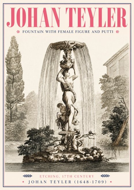 Johan Teyler Fountain with Allegorical Figures No5 - Plakát