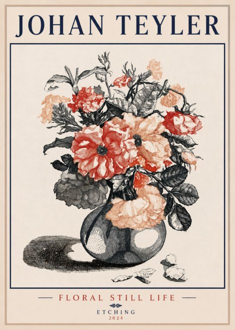 Johan Teyler Floral Still Life I No3 - Plakát