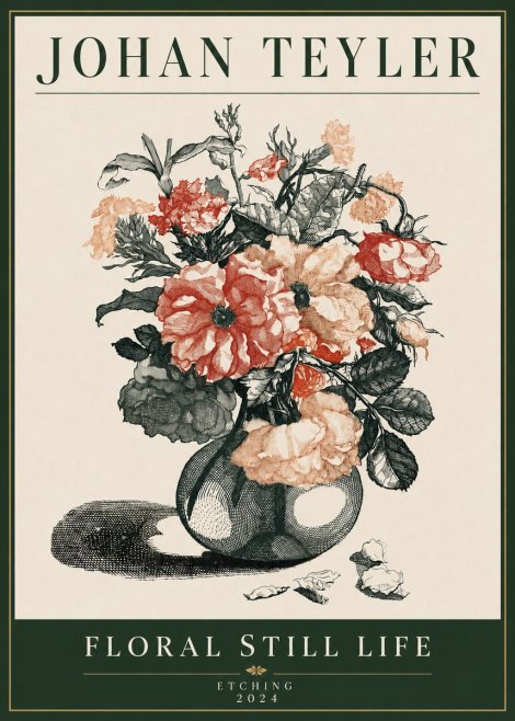 Johan Teyler Floral Still Life I No4 - Plakát