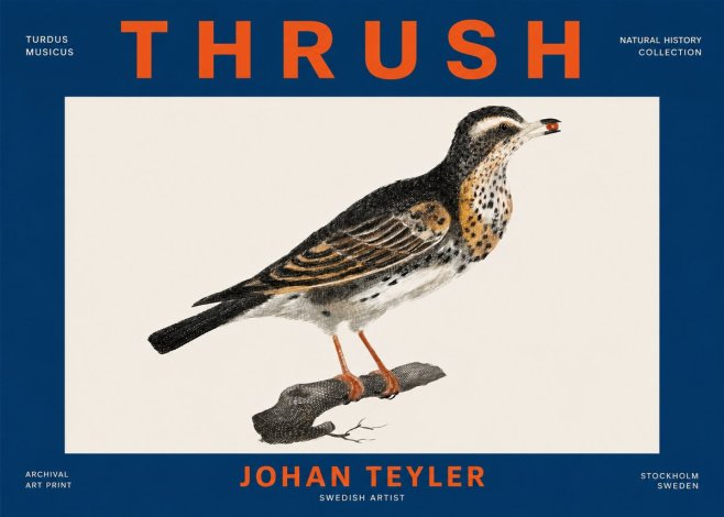 Johan Teyler Thrush No4 - Plakát