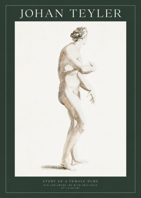 Johan Teyler Study of a Female Nude No1 - Plakát