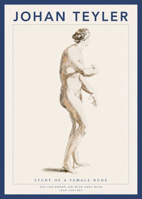 Johan Teyler Study of a Female Nude No3 - Plakát