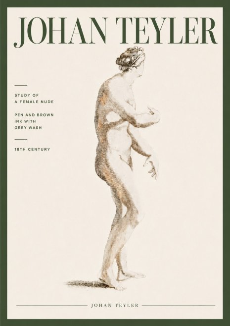 Johan Teyler Study of a Female Nude No4 - Plakát
