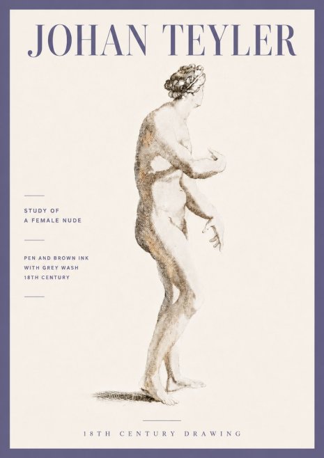 Johan Teyler Study of a Female Nude No6 - Plakát