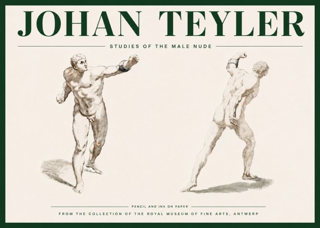 Johan Teyler Studies of the Male Nude No4 - Plakát