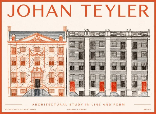 Johan Teyler Architectural Study in Line and Form No1 - Plakát