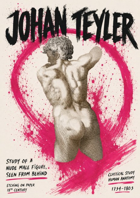 Johan Teyler Study of a Nude Male Figure, Seen from Behind No5 - Plakát