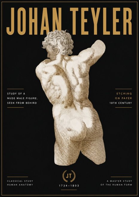 Johan Teyler Study of a Nude Male Figure, Seen from Behind No6 - Plakát